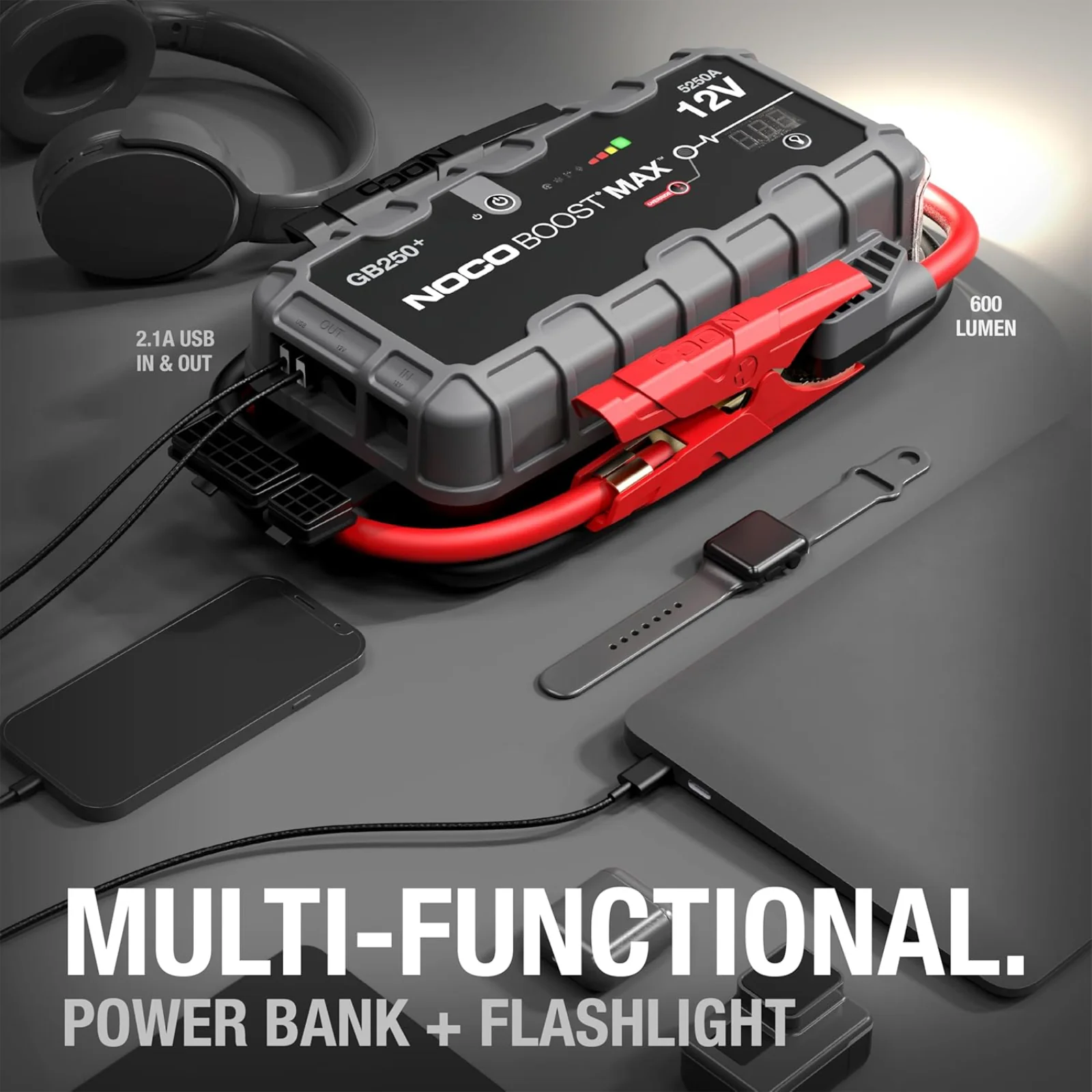 NOCO Boost Max GB250+ 5250 UltraSafe Jump Starter Power 12V Battery Booster - Image 4