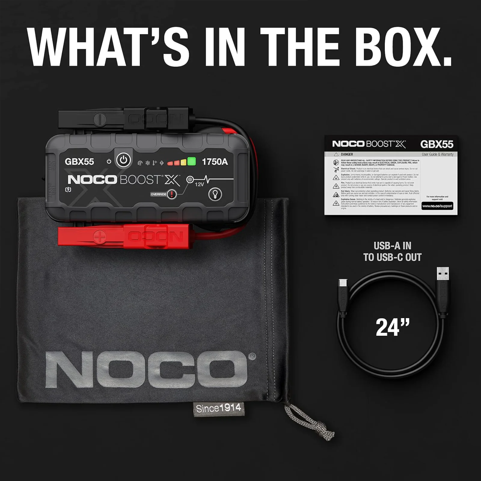 NOCO Boost X GBX55 1750A UltraSafe Jump Starter Power Pack 12V Battery Booster - Image 7