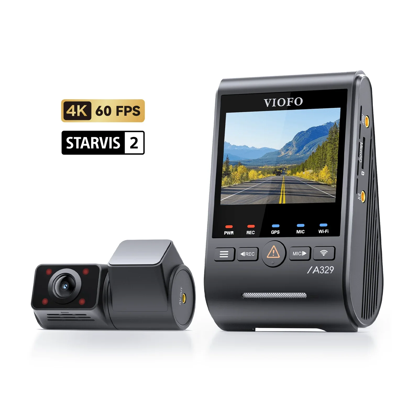 Viofo A329S 2CH IR Dash Cam 4K Front 2K Interior Fisheye Cabin Starvis 2 Camera - Image 5