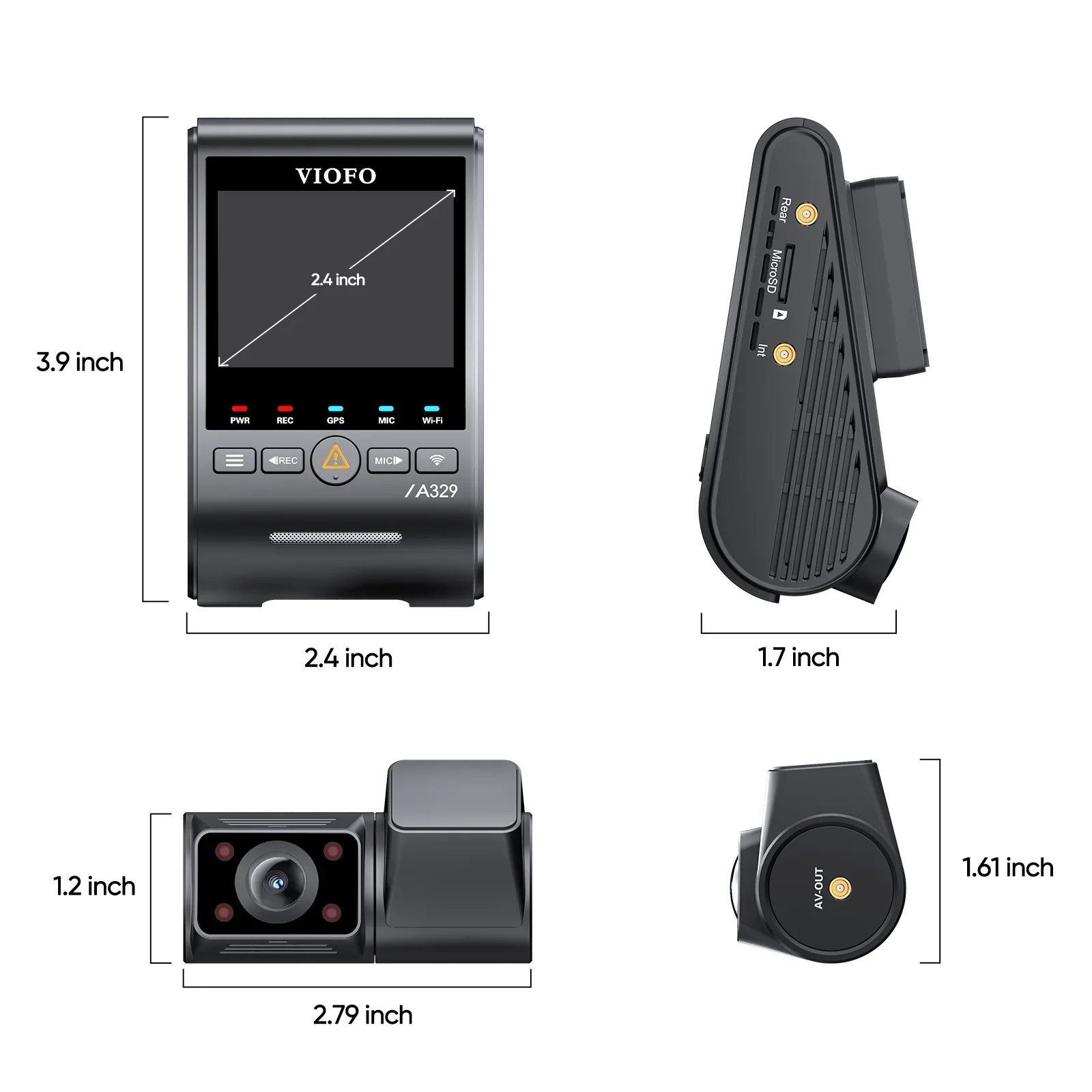 Viofo A329S 2CH IR Dash Cam 4K Front 2K Interior Fisheye Cabin Starvis 2 Camera - Image 6